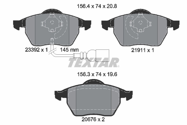TEXTAR set placute frana,frana disc 2339201 model VW GOLF III Variant (1H5) 1994 1995 1996 1997 1998 1999