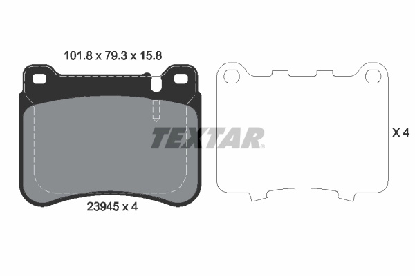 TEXTAR set placute frana,frana disc 2394501 la MERCEDES-BENZ SLK (R171) 2004 2005 2006 2007 2008 2009 2010 2011