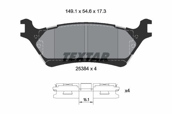 TEXTAR set placute frana,frana disc 2538401 pentru