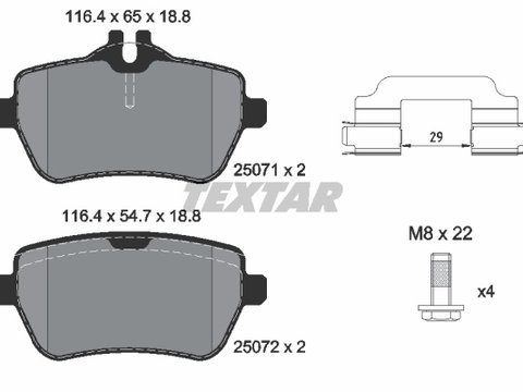 Textar set placute frana spate pentru mercedes s-class w222,a217,c217