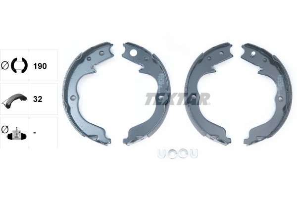 TEXTAR Set saboti frana, frana de mana 91068300 la MITSUBISHI OUTLANDER II (CW_W) 2006 2007 2008 2009 2010 2011 2012