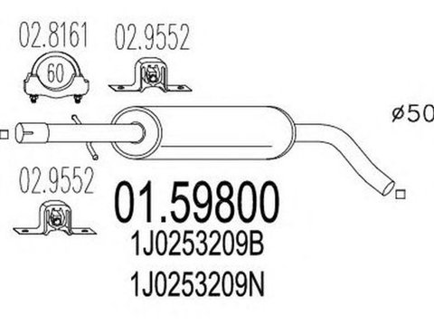 Toba esapament AUDI A3 8L1 MTS 1.598