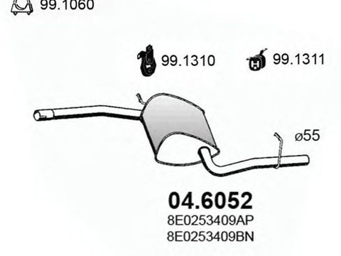 Toba esapament AUDI A4 8E2 B6 ASSO 046052