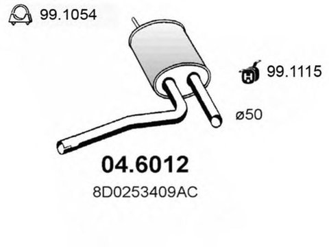 Toba esapament AUDI A4 Avant 8D5 B5 ASSO 046012