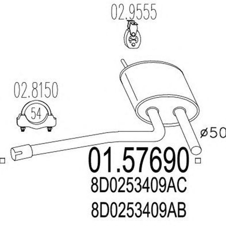 Toba esapament AUDI A4 Avant 8D5 B5 MTS 1.5769