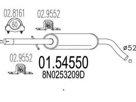 Toba esapament AUDI TT Roadster 8N9 MTS 1.5455