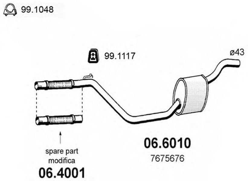 Toba esapament FIAT PANDA 141A ASSO 066010