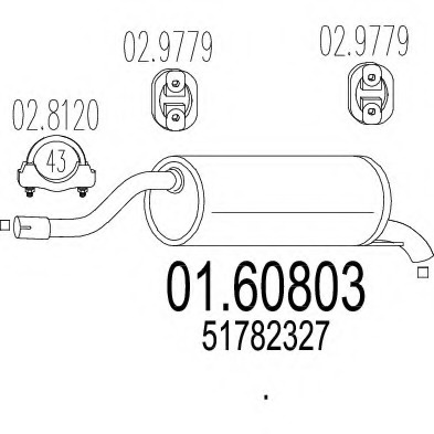 Toba esapament finala 01 60803 MTS pentru Fiat Punto Fiat Grande