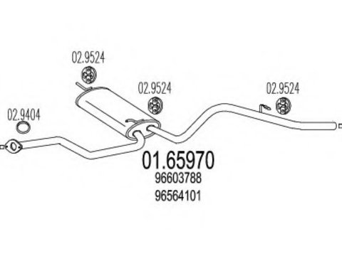 Toba esapament finala 01 65970 MTS pentru Daewoo Matiz