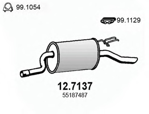 Toba esapament finala 12 7137 ASSO pentru Fiat Punto Fiat Idea