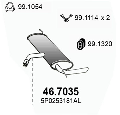 Toba esapament finala ASSO 46.7035 pentru masina S