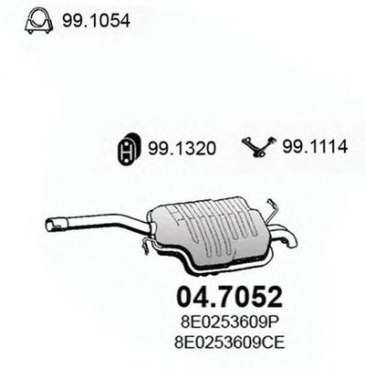 Toba esapament finala AUDI A4 8E2 B6 ASSO 047052