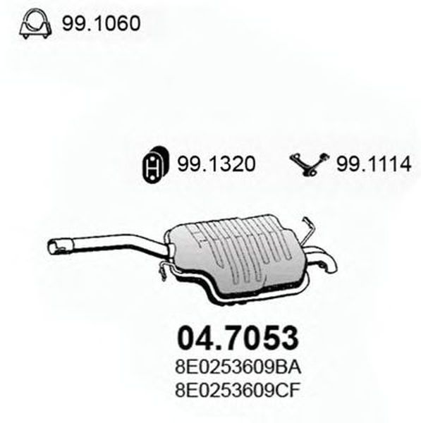 Toba esapament finala AUDI A4 8E2 B6 ASSO 047053