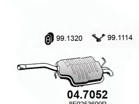 Toba esapament finala AUDI A4 Avant 8E5 B6 ASSO 047052