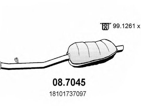 Toba esapament finala BMW Seria 3 Cupe (E36) (1992 - 1999) ASSO 08.7045 piesa NOUA