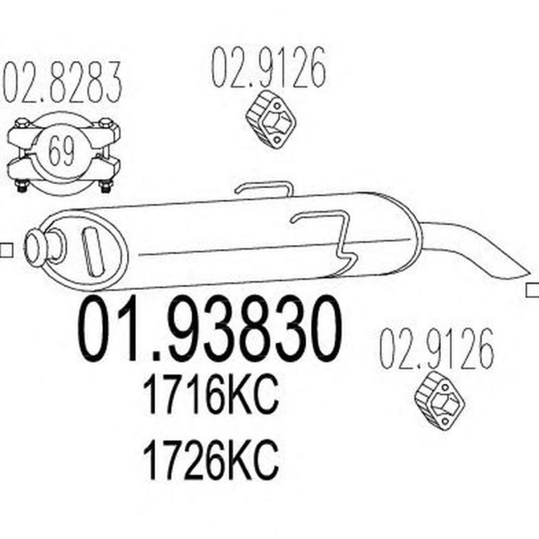 Toba esapament finala CITROEN SAXO S0 S1 MTS 1.9383