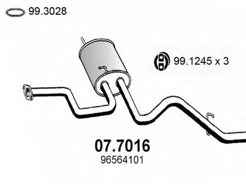 Toba esapament finala DAEWOO MATIZ (KLYA) (1998 - 2016) ASSO 07.7016 piesa NOUA