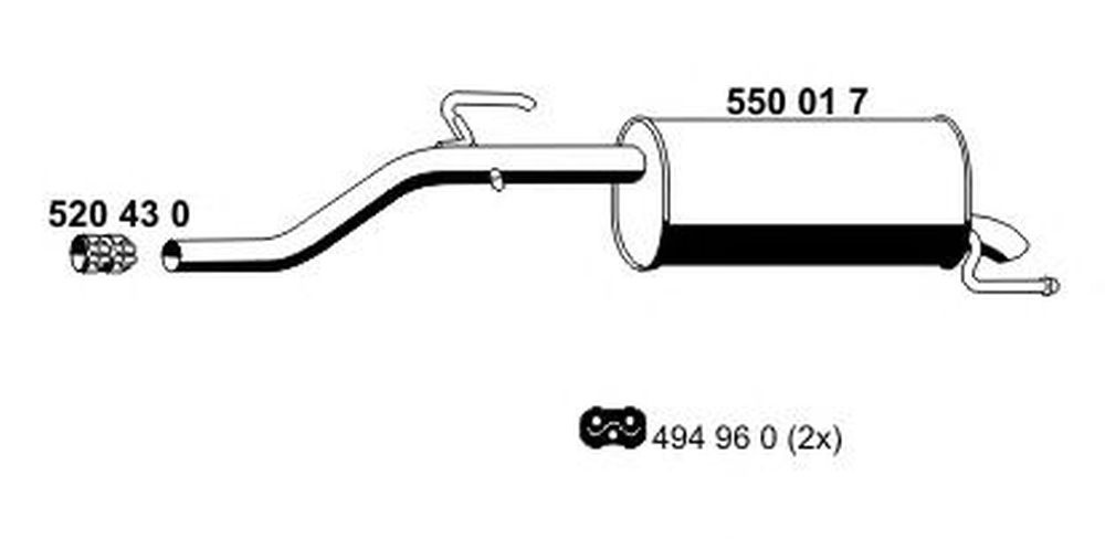 Toba esapament finala FIAT PUNTO 199 ERNST 550017