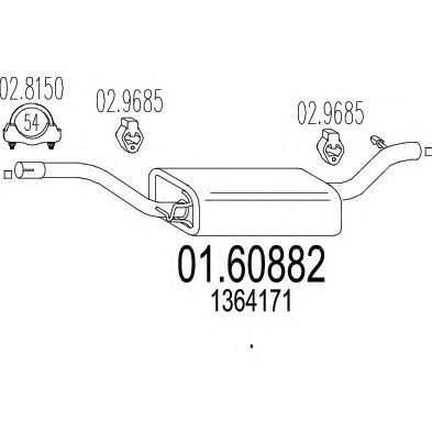 Toba esapament finala # Ford C-max 2007 2008 2009 2010 # 01 60882 # MTS