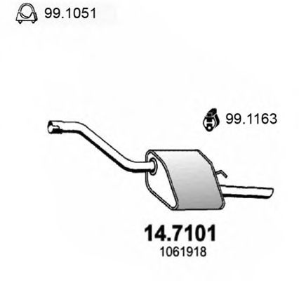 Toba esapament finala FORD FOCUS Clipper (DNW) (1999 - 2007) ASSO 14.7101