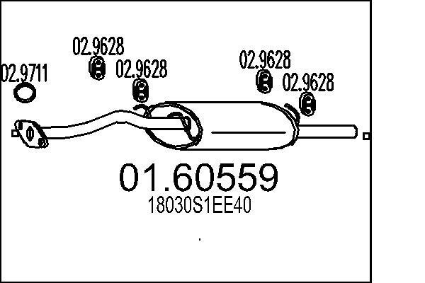 Toba esapament finala # Honda Civic 1998 1999 2000 2001 # 01 60559 # MTS