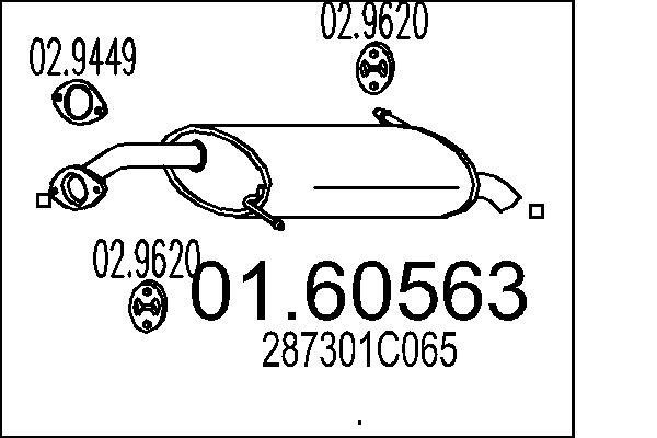 Toba esapament finala # Hyundai Tb 2002 2003 2004 # 01 60563 # MTS