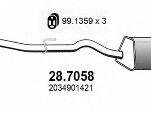 Toba esapament finala MERCEDES-BENZ C-CLASS T-Model S203 ASSO 287058