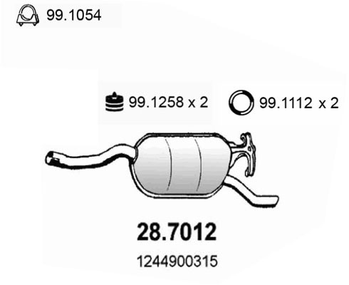Toba esapament finala # Mercedes-benz Coupe 1987 1988 1989 1990 1991 1992 # 28 7012 # ASSO