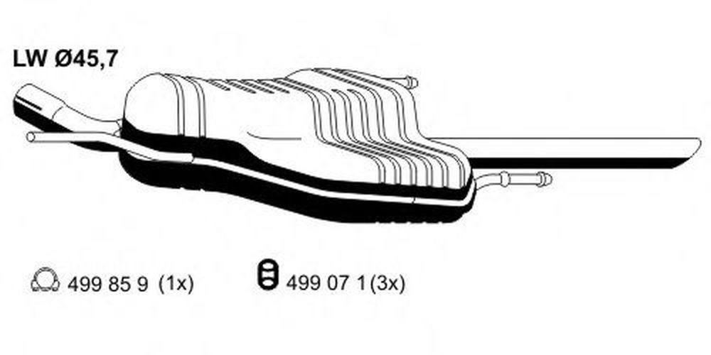 Toba esapament finala OPEL ASTRA G limuzina F69 ERNST 055123
