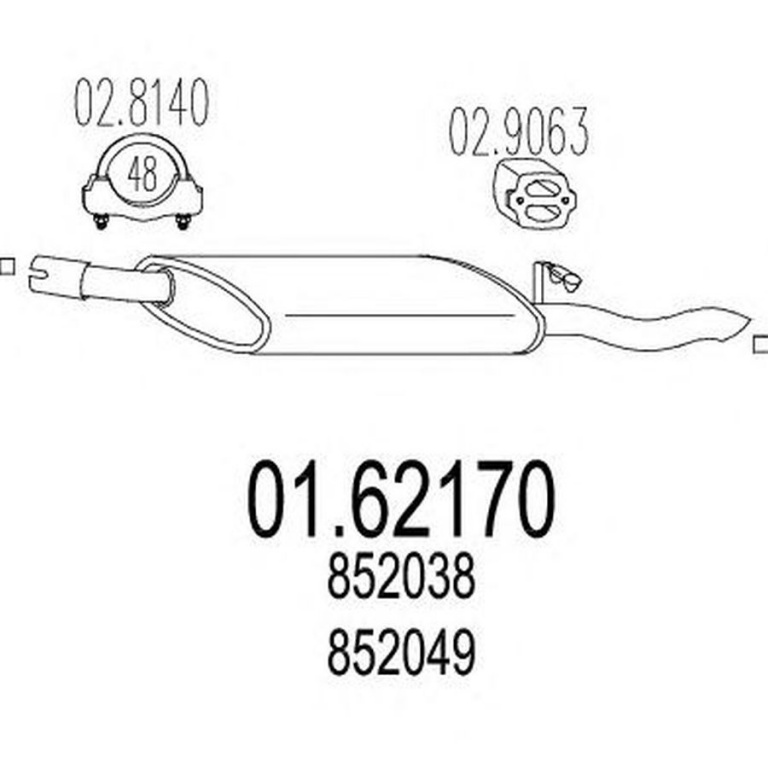 Toba esapament finala OPEL CORSA A hatchback 93 94 98 99 MTS 1.6217