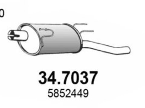 Toba esapament finala OPEL CORSA C caroserie (F08, W5L) (2000 - 2016) ASSO 34.7037