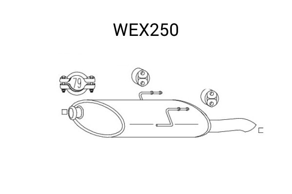 Toba esapament finala PEUGEOT 406 (8B) (1995 - 2005) QWP WEX250 piesa NOUA