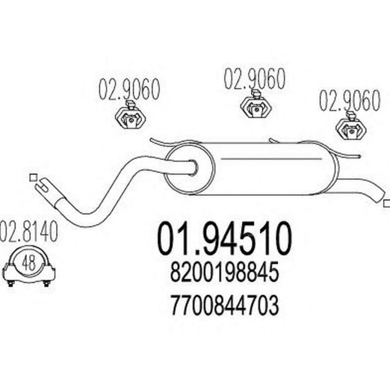 Toba esapament finala RENAULT MEGANE I BA0 1 MTS 1.9451