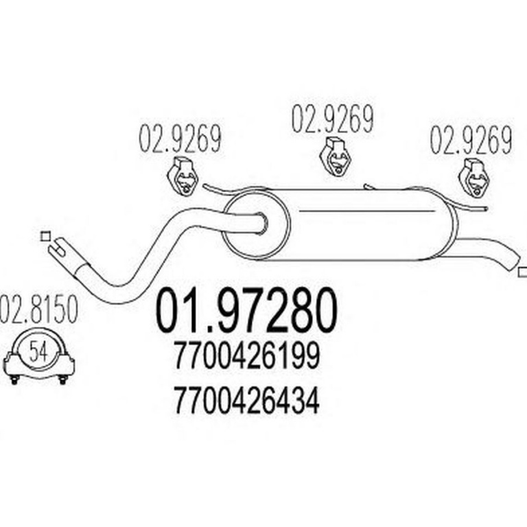 Toba esapament finala RENAULT MEGANE Scenic JA0 1 MTS 1.9728