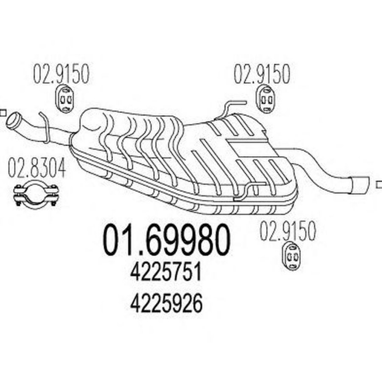 Toba esapament finala SAAB 9-3 Cabriolet YS3D MTS 