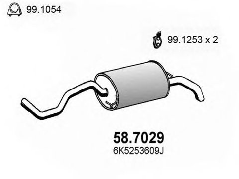 Toba esapament finala SEAT CORDOBA (6K1, 6K2) (1993 - 1999) ASSO 58.7029 piesa NOUA