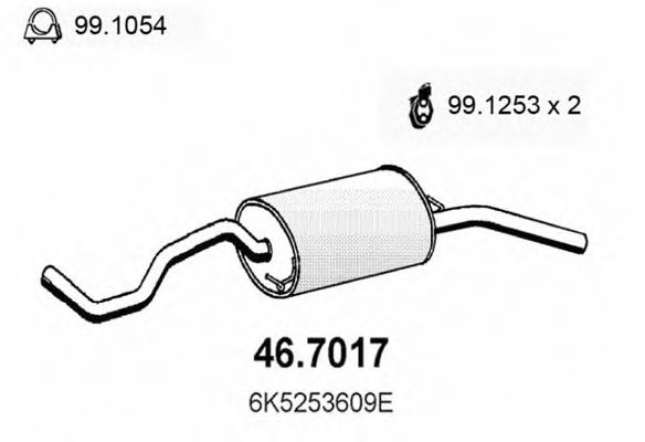 Toba esapament finala SEAT CORDOBA Vario (6K5) (1996 - 1999) ASSO 46.7017