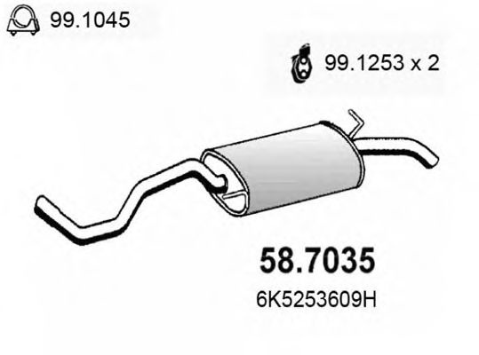 Toba esapament finala SEAT CORDOBA Vario (6K5) (1999 - 2002) ASSO 58.7035 piesa NOUA