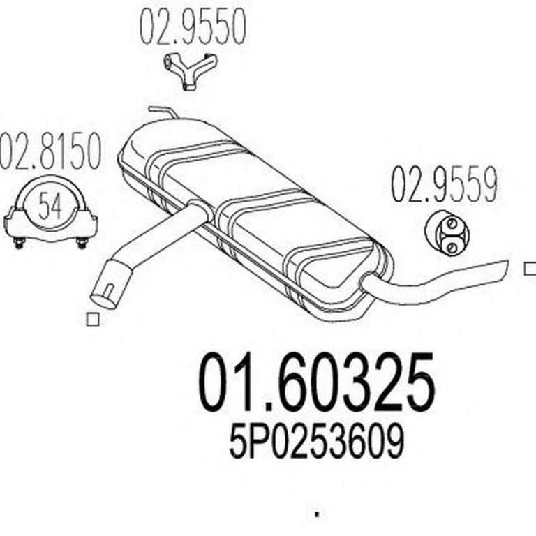 Toba esapament finala SEAT LEON 1P1 MTS 1.60325