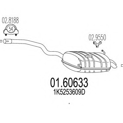 Toba esapament finala # Skoda Laura 2004 2005 2006 2007 2008 2009 2010 2011 2012 2013 # 01 60633 # MTS