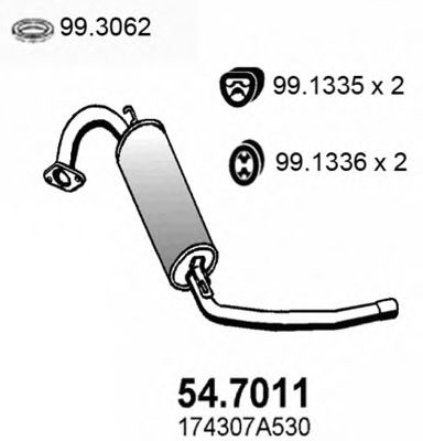 Toba esapament finala TOYOTA RAV 4   (SXA1_) (1997 - 2000) ASSO 54.7011