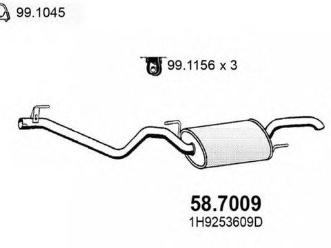 Toba esapament finala VW GOLF III Variant 1H5 ASSO 587009