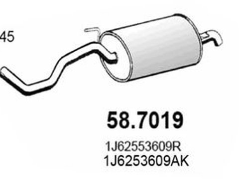 Toba esapament finala VW NEW BEETLE Cabriolet 1Y7 ASSO 587019