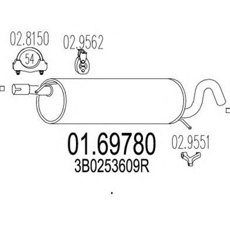 Toba esapament finala VW PASSAT 3B2 MTS 1.6978