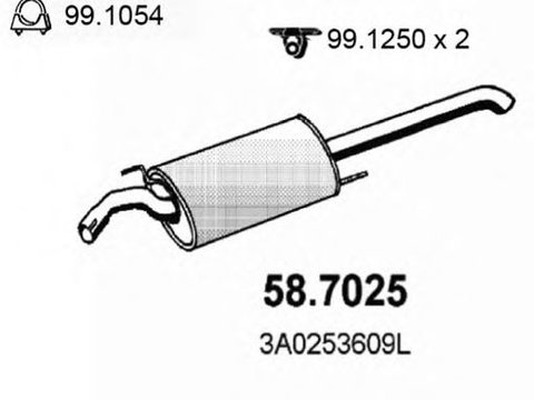 Toba esapament finala VW PASSAT Variant (3A5, 35I) (1988 - 1997) ASSO 58.7025 piesa NOUA