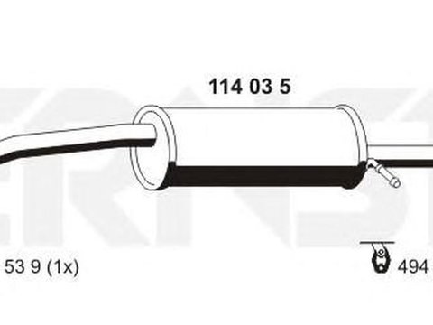 Toba esapament finala VW POLO 6R 6C ERNST 114035