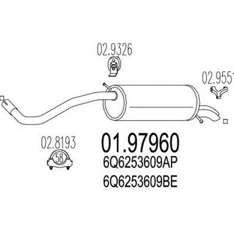 Toba esapament finala VW POLO 9N MTS 1.9796