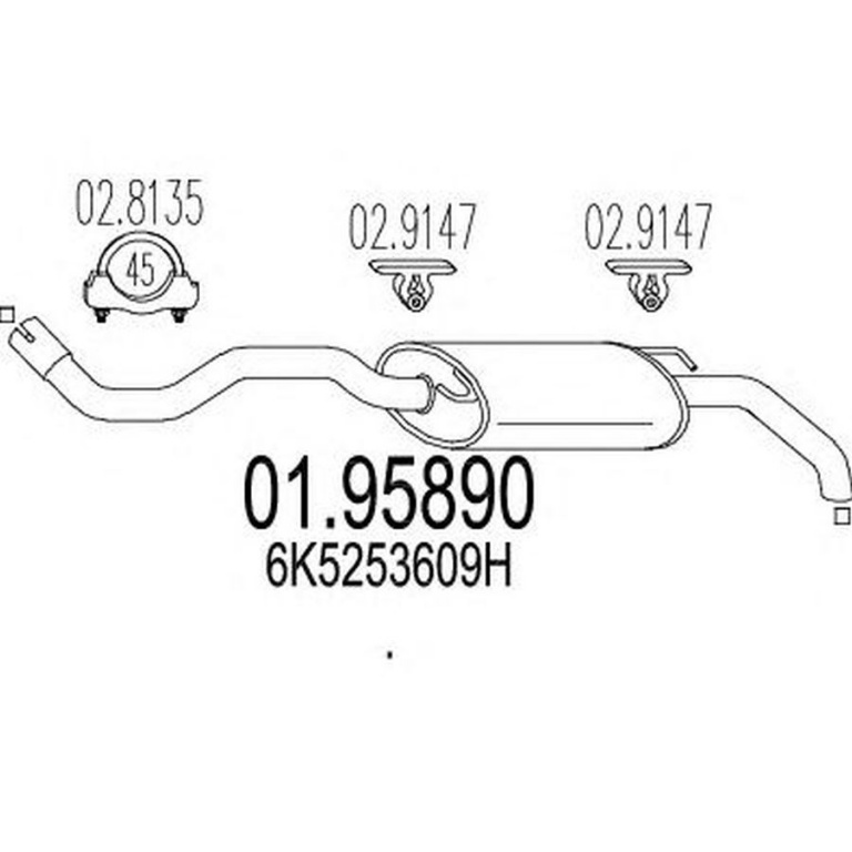 Toba esapament finala VW POLO Variant 6KV5 MTS 1.9589