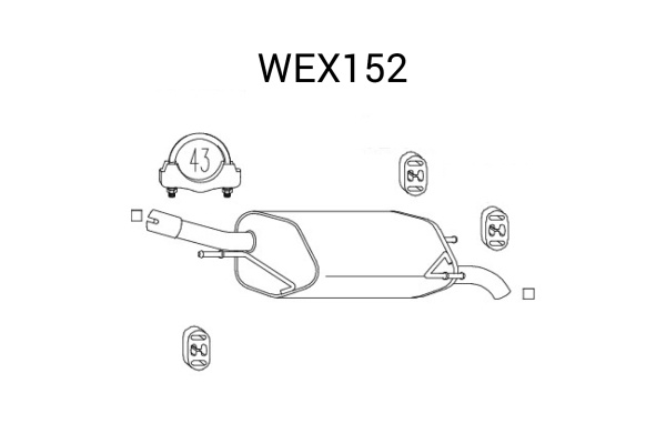 Toba esapament finala WEX152 QWP pentru Opel Kadett Opel Corsa Opel Vita