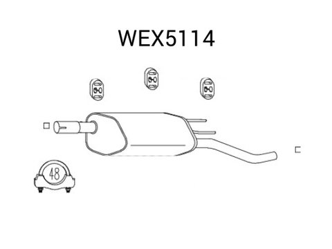 Toba esapament finala WEX5114 QWP pentru Seat Cordoba Opel Combo